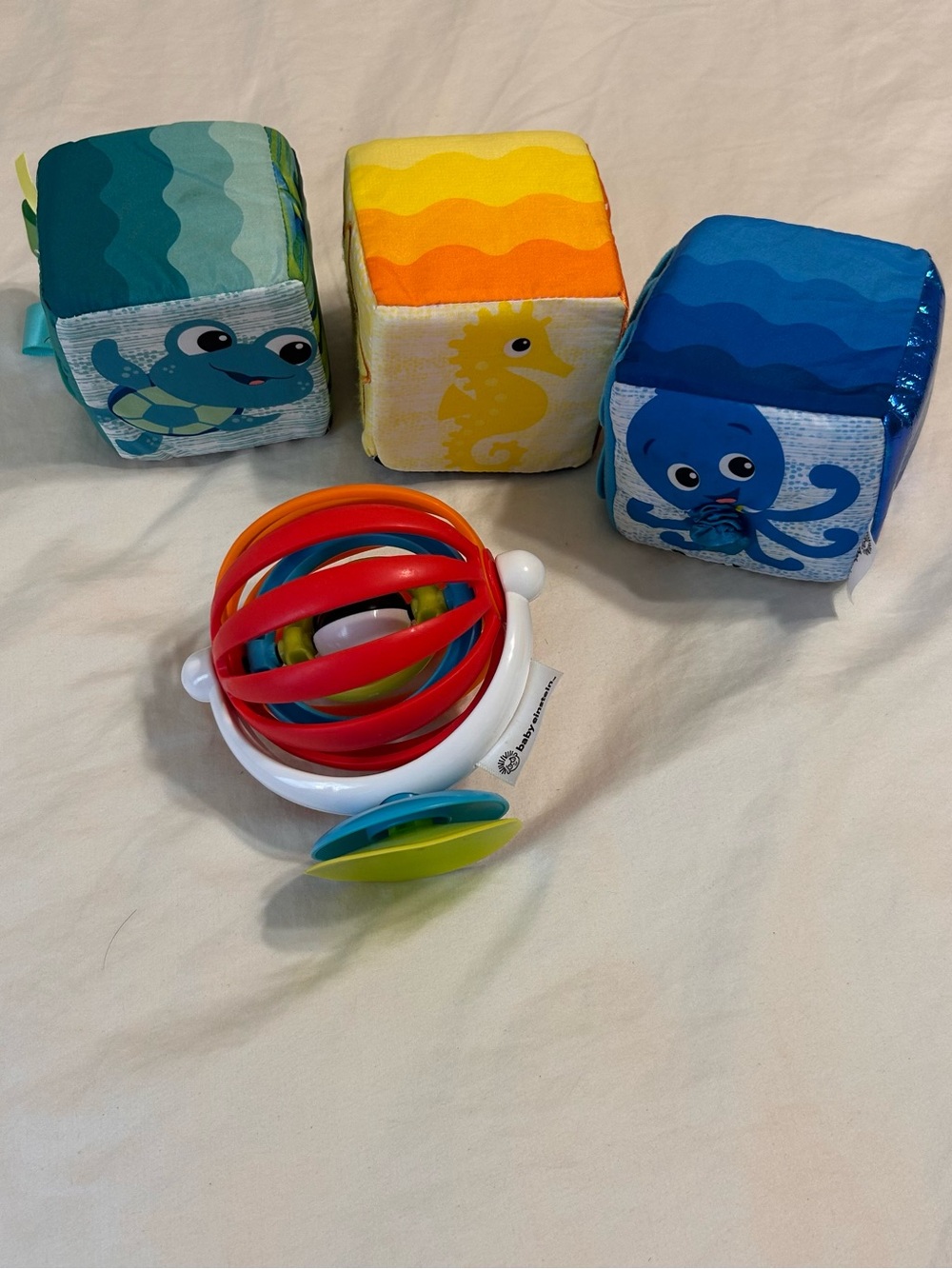 Bundle of 2 Baby Einstein Toys Soft Blocks Sensory Texture Learning Toy Explore